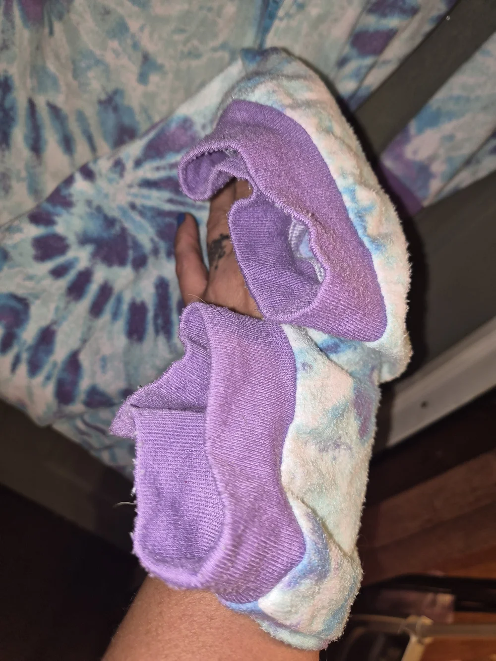 wonder nation Tie-Dye Hooded Onesie - Purple & Aqua
